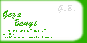 geza banyi business card